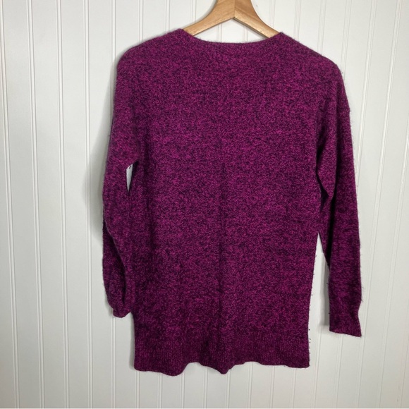 peck and peck Cashmere Sweater Small Purple Black Marled Cozy Warm Women’s - Picture 7 of 7